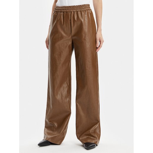Max Mara Leisure Spodnie z imitacji skóry Brezza 2415131141 Brązowy Wide Leg ze sklepu MODIVO w kategorii Spodnie damskie - zdjęcie 182604541