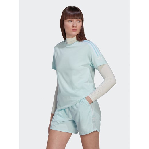 adidas T-Shirt adicolor Classics HN5902 Błękitny Regular Fit ze sklepu MODIVO w kategorii Bluzki damskie - zdjęcie 182604611
