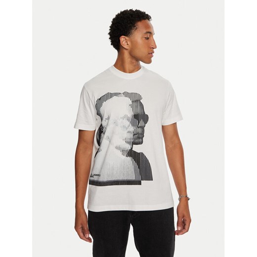 Karl Lagerfeld Jeans T-Shirt 246D1705 Biały Regular Fit ze sklepu MODIVO w kategorii T-shirty męskie - zdjęcie 182604633