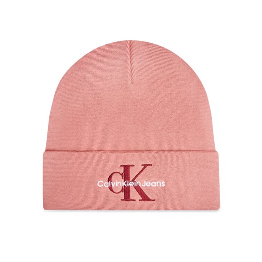Calvin Klein Czapka Mono Logo Embro K60K612668 Różowy ze sklepu MODIVO w kategorii Czapki zimowe damskie - zdjęcie 182604721