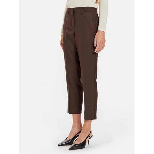 Marella Chinosy Lazzara 2423136075 Brązowy Slim Fit ze sklepu MODIVO w kategorii Spodnie damskie - zdjęcie 182604762