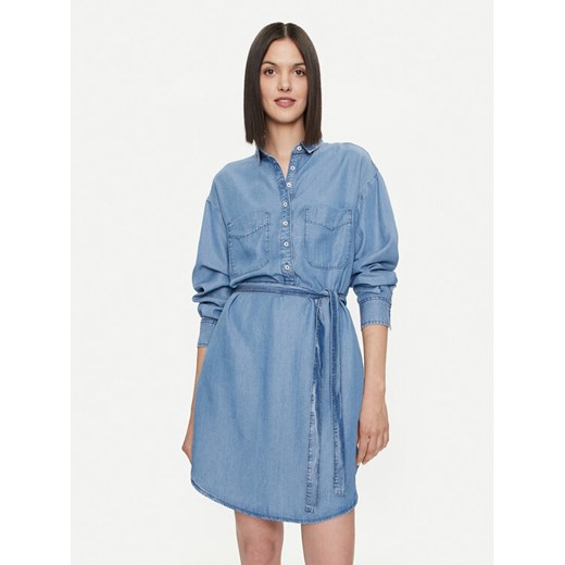United Colors Of Benetton Sukienka koszulowa 4KHNDV085 Niebieski Regular Fit ze sklepu MODIVO w kategorii Sukienki - zdjęcie 182604801