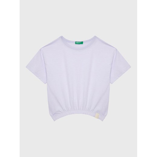 United Colors Of Benetton T-Shirt 37YKC10AU Fioletowy Boxy Fit ze sklepu MODIVO w kategorii Bluzki dziewczęce - zdjęcie 182604822