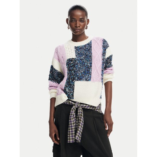 Desigual Sweter Edmonton 24WWJF19 Kolorowy Regular Fit ze sklepu MODIVO w kategorii Swetry damskie - zdjęcie 182604870