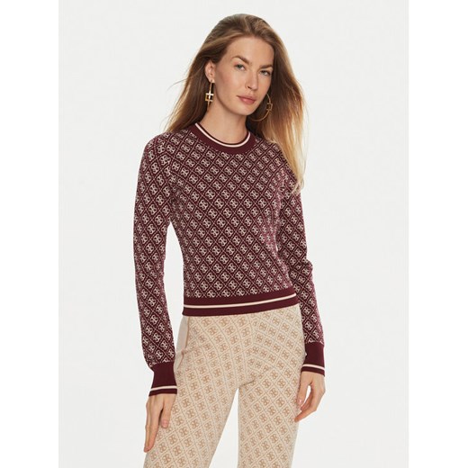 Guess Sweter Lise W4BR21 Z37K0 Bordowy Slim Fit ze sklepu MODIVO w kategorii Swetry damskie - zdjęcie 182604883