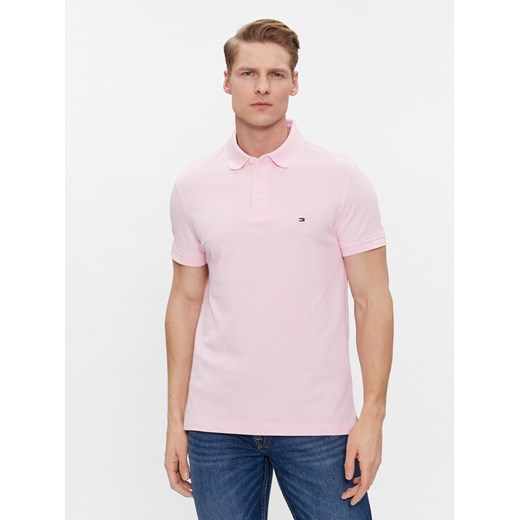 Tommy Hilfiger Polo 1985 MW0MW17771 Różowy Slim Fit ze sklepu MODIVO w kategorii T-shirty męskie - zdjęcie 182604943