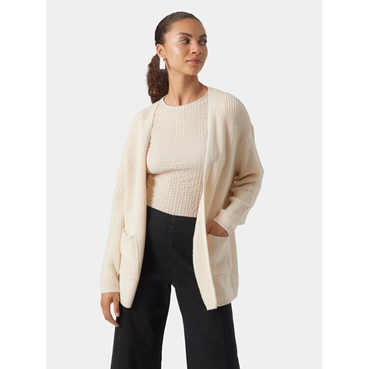 Vero Moda Kardigan Fabulous 10297806 Beżowy Regular Fit ze sklepu MODIVO w kategorii Swetry damskie - zdjęcie 182605112