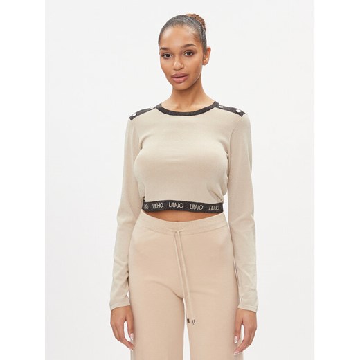 Liu Jo Sport Bluzka TA4008 MS014 Beżowy Regular Fit ze sklepu MODIVO w kategorii Bluzki damskie - zdjęcie 182605130