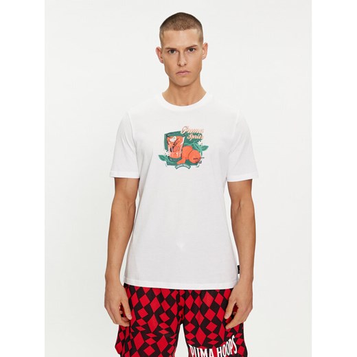 Puma T-Shirt Graphics Spritz 625414 Biały Regular Fit ze sklepu MODIVO w kategorii T-shirty męskie - zdjęcie 182605191