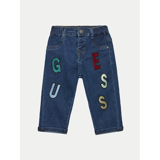 Guess Jeansy N4YA03 D4CA0 Granatowy Regular Fit ze sklepu MODIVO w kategorii Spodnie dziewczęce - zdjęcie 182605203