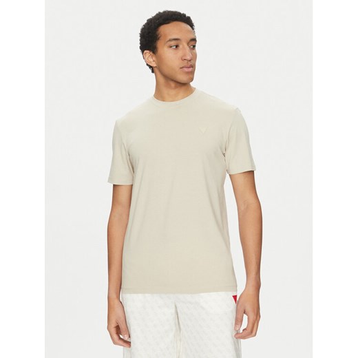 Guess T-Shirt Z2YI12 JR06K Beżowy Regular Fit ze sklepu MODIVO w kategorii T-shirty męskie - zdjęcie 182605292