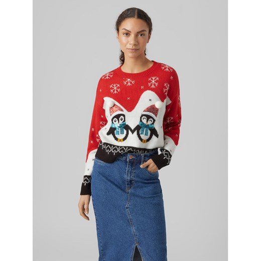 Vero Moda Sweter 10292664 Czerwony Regular Fit ze sklepu MODIVO w kategorii Swetry damskie - zdjęcie 182605324