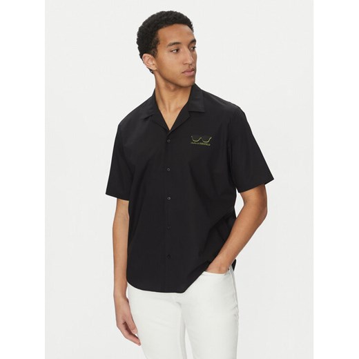 KARL LAGERFELD Koszula 605443 552600 Czarny Relaxed Fit ze sklepu MODIVO w kategorii Koszule męskie - zdjęcie 182605340