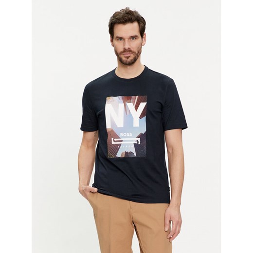 Boss T-Shirt Tiburt 511 50512110 Granatowy Regular Fit ze sklepu MODIVO w kategorii T-shirty męskie - zdjęcie 182605352