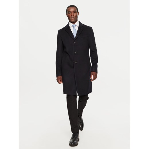 Boss Płaszcz wełniany H-Hyde 50525739 Granatowy Slim Fit ze sklepu MODIVO w kategorii Płaszcze męskie - zdjęcie 182605450