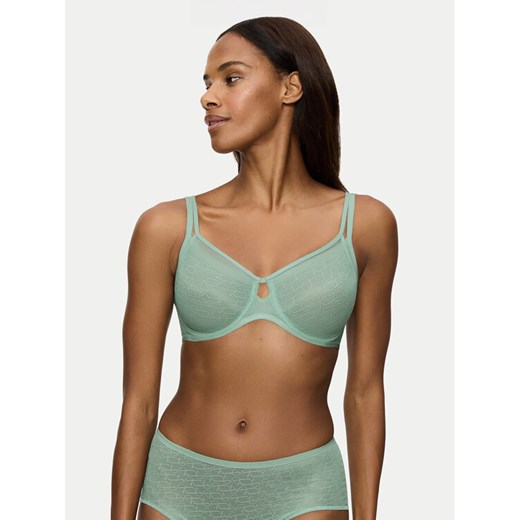 Triumph Biustonosz z fiszbiną Signature Sheer 10215906 Zielony ze sklepu MODIVO w kategorii Biustonosze - zdjęcie 182605493