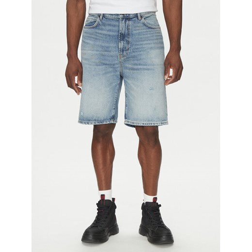 HUGO Szorty jeansowe 50537709 Niebieski Regular Fit ze sklepu MODIVO w kategorii Spodenki męskie - zdjęcie 182605534