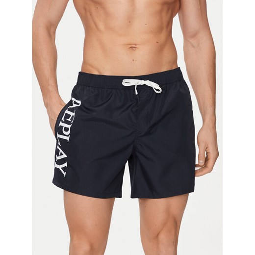 Replay Szorty kąpielowe LM1119.000.82972 Niebieski Regular Fit ze sklepu MODIVO w kategorii Kąpielówki - zdjęcie 182605651