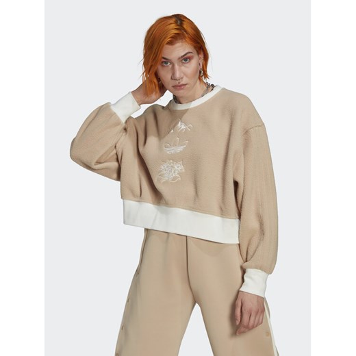 adidas Polar HM1607 Beżowy Regular Fit ze sklepu MODIVO w kategorii Bluzy damskie - zdjęcie 182605814
