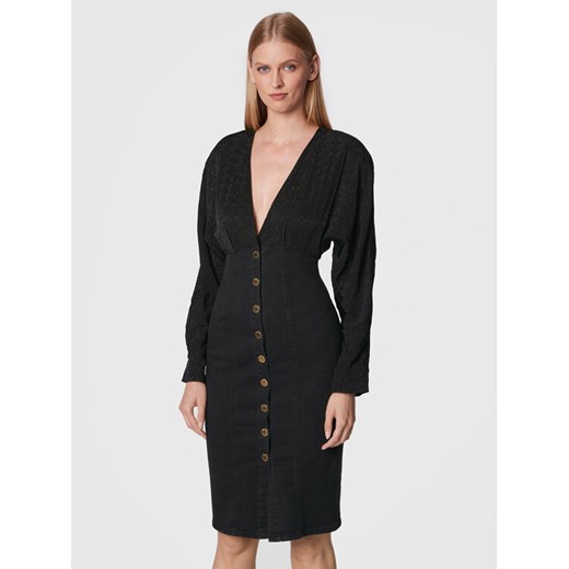 Pinko Sukienka jeansowa Ruggito 1J1123 A0CN Czarny Slim Fit ze sklepu MODIVO w kategorii Sukienki - zdjęcie 182605841