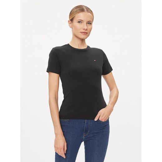 Tommy Hilfiger T-Shirt New Cody WW0WW40587 Czarny Slim Fit ze sklepu MODIVO w kategorii Bluzki damskie - zdjęcie 182605843