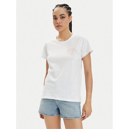 Lee T-Shirt 112350224 Biały Slim Fit ze sklepu MODIVO w kategorii Bluzki damskie - zdjęcie 182605862