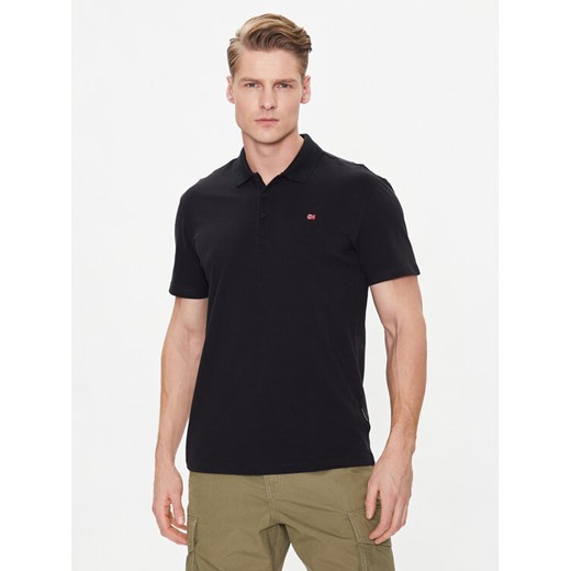 Napapijri Polo Ealis NP0A4H8B Czarny Regular Fit ze sklepu MODIVO w kategorii T-shirty męskie - zdjęcie 182605874