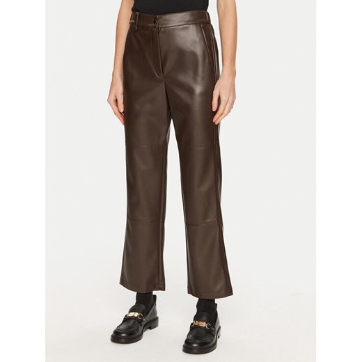 Max Mara Leisure Spodnie z imitacji skóry Struzzo 2426786098 Brązowy Straight Fit ze sklepu MODIVO w kategorii Spodnie damskie - zdjęcie 182605971