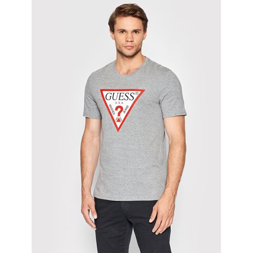 Guess T-Shirt M2YI71 I3Z11 Szary Slim Fit ze sklepu MODIVO w kategorii T-shirty męskie - zdjęcie 182606220