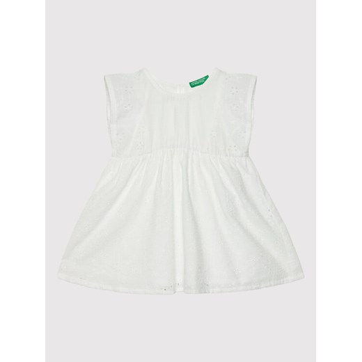 United Colors Of Benetton Sukienka letnia 4POCGV00B Biały Regular Fit ze sklepu MODIVO w kategorii Ubranka do chrztu - zdjęcie 182606414