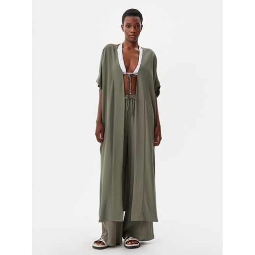 Calvin Klein Swimwear Sukienka plażowa KW0KW02822 Zielony Relaxed Fit ze sklepu MODIVO w kategorii Odzież plażowa - zdjęcie 182606440