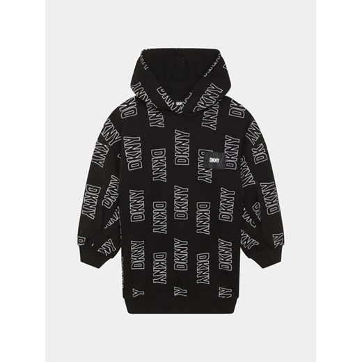 DKNY Sukienka dzianinowa D32902 S Czarny Regular Fit ze sklepu MODIVO w kategorii Sukienki dziewczęce - zdjęcie 182606494