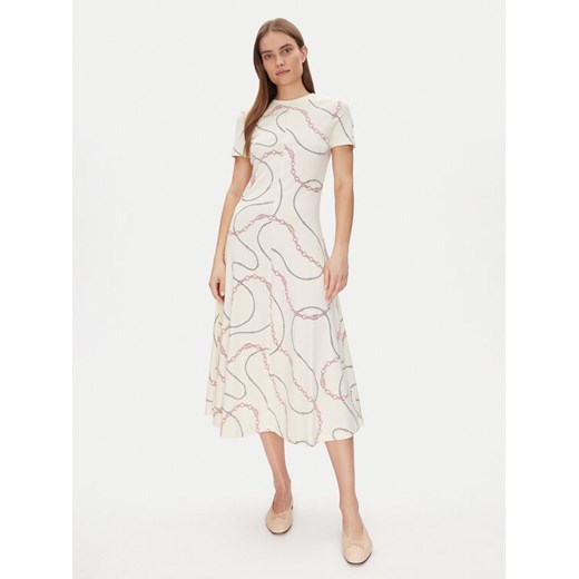 Tommy Hilfiger Sukienka codzienna Modern F&F Midi Dress WW0WW44547 Biały Regular Fit ze sklepu MODIVO w kategorii Sukienki - zdjęcie 182606520