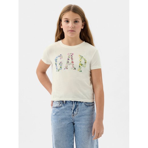 Gap T-Shirt 888862 Écru Regular Fit ze sklepu MODIVO w kategorii Bluzki dziewczęce - zdjęcie 182606740