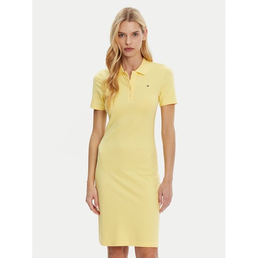 Tommy Hilfiger Sukienka codzienna WW0WW43228 Żółty Slim Fit ze sklepu MODIVO w kategorii Sukienki - zdjęcie 182606741