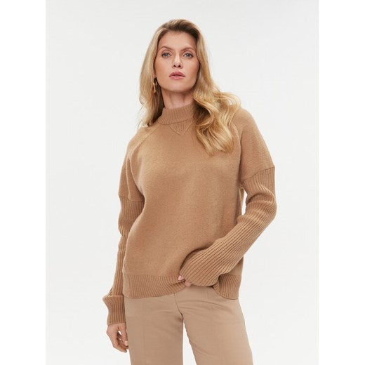 Boss Sweter Foltin 50501575 Beżowy Relaxed Fit ze sklepu MODIVO w kategorii Swetry damskie - zdjęcie 182606772