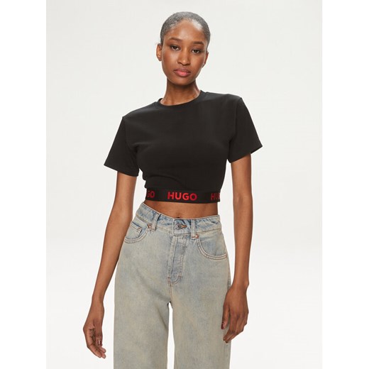 Hugo T-Shirt Logo 50520497 Czarny Relaxed Fit ze sklepu MODIVO w kategorii Bluzki damskie - zdjęcie 182606794