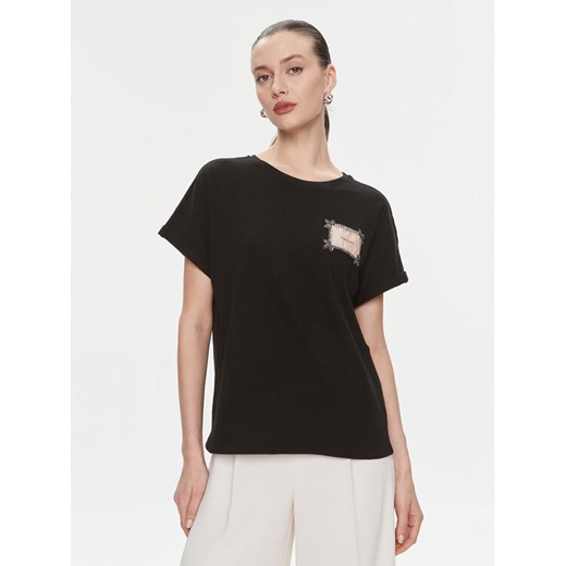 TWINSET T-Shirt 241TP2211 Czarny Regular Fit ze sklepu MODIVO w kategorii Bluzki damskie - zdjęcie 182606984