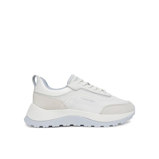 Calvin Klein Sneakersy Runner Lace Up Mesh Mix HW0HW02487 Biały ze sklepu MODIVO w kategorii Buty sportowe damskie - zdjęcie 182607034