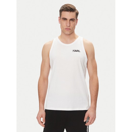 KARL LAGERFELD Tank top A1M46069 Biały Regular Fit ze sklepu MODIVO w kategorii T-shirty męskie - zdjęcie 182607112