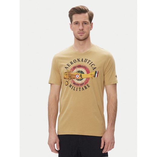Aeronautica Militare T-Shirt 251TS2414J641 Beżowy Regular Fit ze sklepu MODIVO w kategorii T-shirty męskie - zdjęcie 182607261