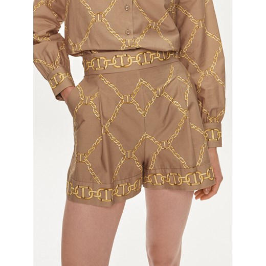 TWINSET Szorty materiałowe 241TP2731 Beżowy Loose Fit ze sklepu MODIVO w kategorii Szorty - zdjęcie 182607284