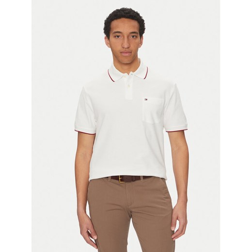 Tommy Hilfiger Polo MW0MW38457 Biały Classic Fit ze sklepu MODIVO w kategorii T-shirty męskie - zdjęcie 182607463