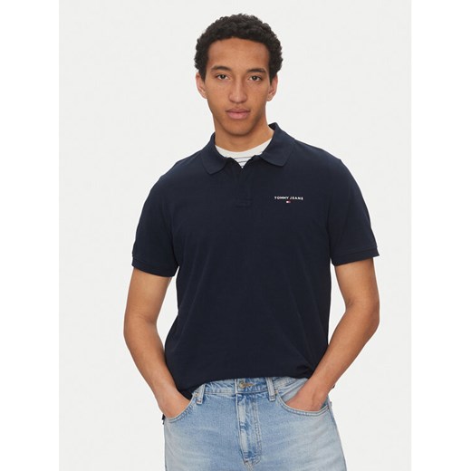 Tommy Jeans Polo Linear DM0DM20914 Granatowy Regular Fit ze sklepu MODIVO w kategorii T-shirty męskie - zdjęcie 182607512