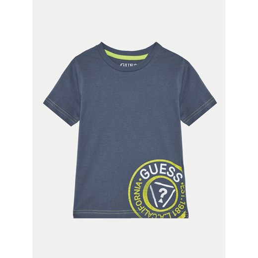 Guess T-Shirt N5RI15 K8HM4 Granatowy Regular Fit ze sklepu MODIVO w kategorii T-shirty chłopięce - zdjęcie 182607551