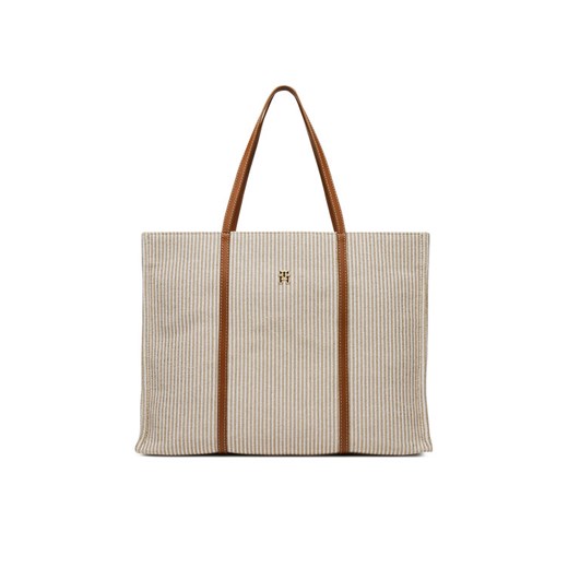 Tommy Hilfiger Torebka Th Premium Beach Le Tote AW0AW17418 Beżowy ze sklepu MODIVO w kategorii Torby Shopper bag - zdjęcie 182607561