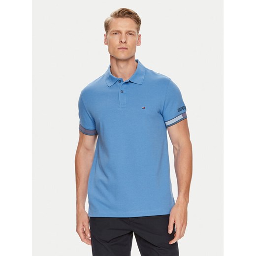 Tommy Hilfiger Polo Flag MW0MW34780 Niebieski Slim Fit ze sklepu MODIVO w kategorii T-shirty męskie - zdjęcie 182607572