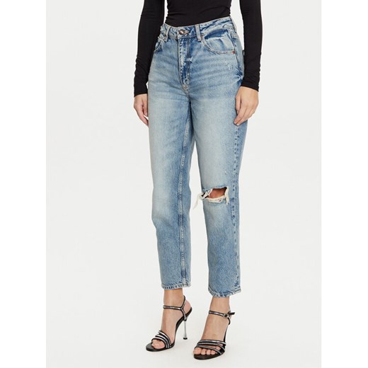 Guess Jeansy W5RA21 D5LR2 Niebieski Straight Leg ze sklepu MODIVO w kategorii Jeansy damskie - zdjęcie 182607601