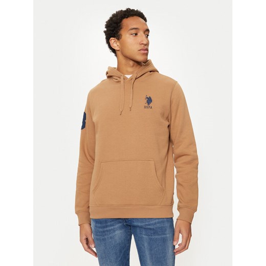 U.S. Polo Assn. Bluza MUP0683 Brązowy Regular Fit ze sklepu MODIVO w kategorii Bluzy męskie - zdjęcie 182607641