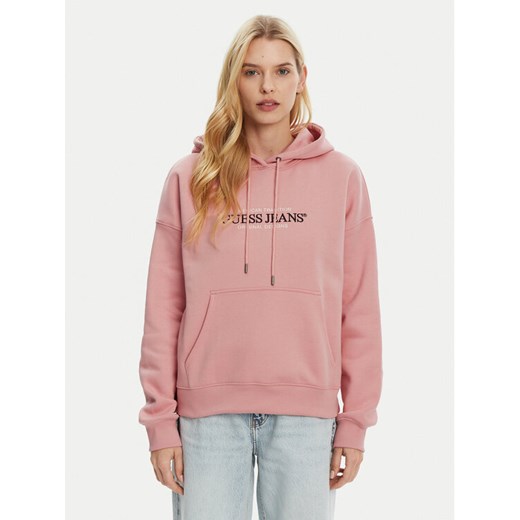 Guess Jeans Bluza W4YQ15 KC811 Różowy Regular Fit ze sklepu MODIVO w kategorii Bluzy damskie - zdjęcie 182607730